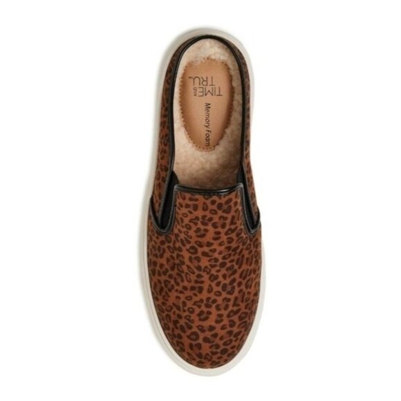 Time And Tru Womens Leopard Print Mule Memory Foam Slip-On Sneakers Size 9 - Picture 2 of 9